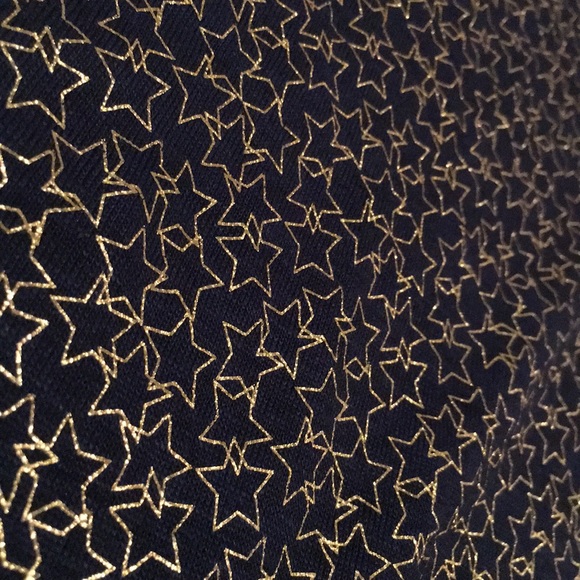 CYNTHIA ROWLEY linen metallic navy/gold star tee - Picture 3 of 8